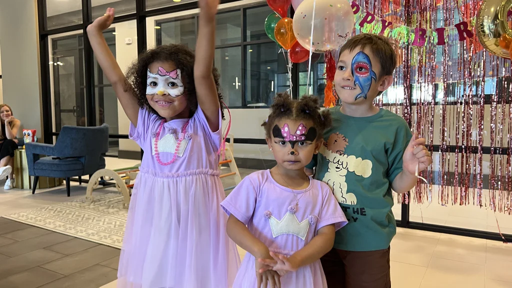 A child’s face painting design created for a birthday party